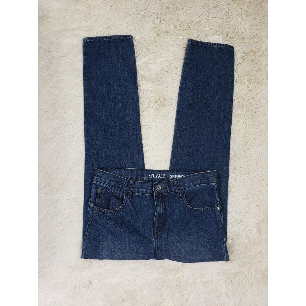 The Children's Place Boy's Size 12 Skinny Jeans Dark Wash Adjustable Waist D